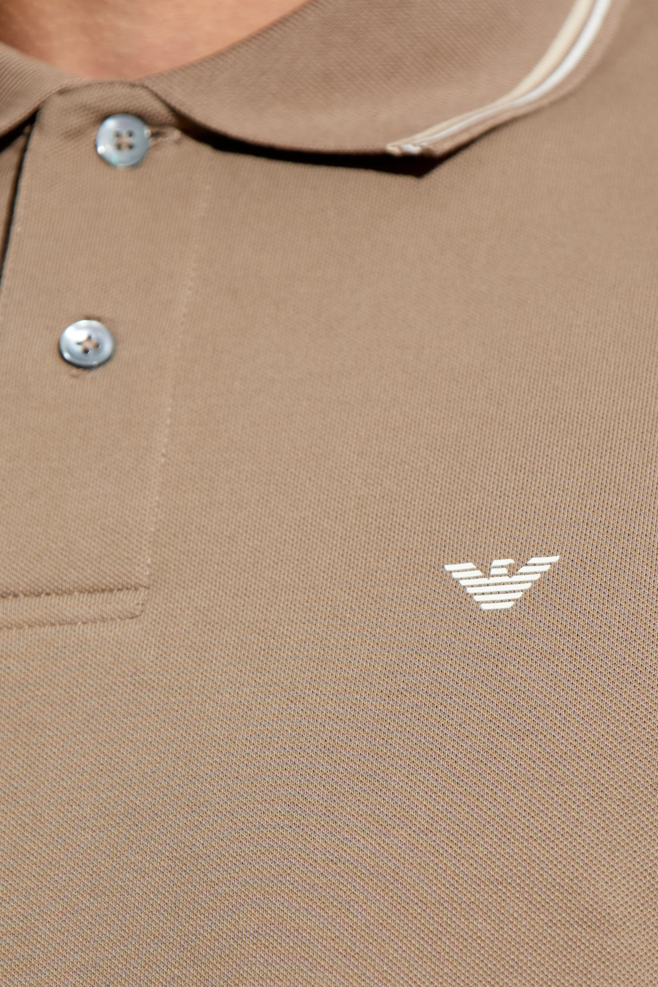 ポロシャツ EMPORIO ARMANI Men Polo Shirts EM001139 AF14851F6024 Brown Emporio Armani logo-patch Polo Shirt | Brown | FARFETCH
